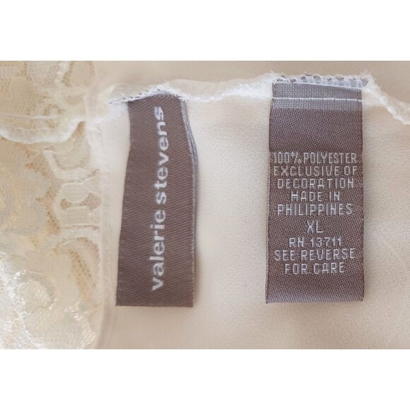 Valerie Stevens XL Maxi Slip Dress Gown Sheer w/Lining Lace Sexy Romantic Resort - Picture 7 of 8